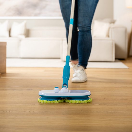 Mediashop Hurricane Floating Mop elektrischer Wischmopp – wiederaufladbarer Bodenwischer zum Wischen, Schrubben und Polieren – mit 2 × 3 Mikrofaser-Pads – Mail-Order-Edition