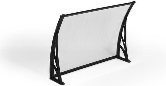 909 Wetterfeste Türmarkise - Vordach - UV-Polycarbonat und Aluminium - 100 x 80 cm