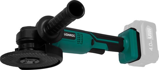 VONROC Accu-Winkelschleifer - VPower 20V - Ø125mm - Inkl. Seitengriff & Werkzeugtasche - Ohne Akku & Ladegerät