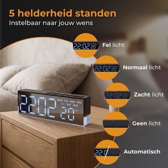 Nuvance Digitaler Wecker - Digitale Uhr - Reisewecker für Kinder & Erwachsene - Kleiner Wecker - Wecker Digital