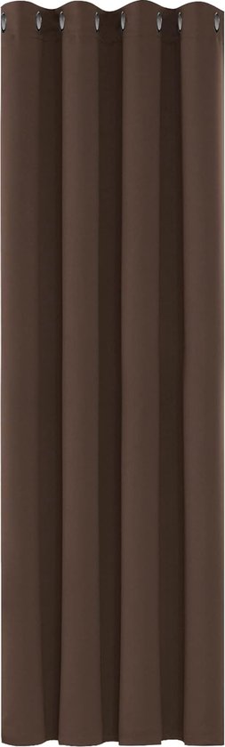 Verdunkelungsvorhänge mit Ösen, 132x214 cm (B x H), Braun, 1 Stück, hitzebeständige Vorhänge schalldämmend für Wohnzimmer, Schlafzimmer