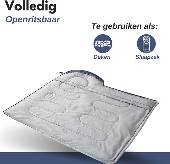 Vertrex Tri-Season Adventure Mumienschlafsack - Schlafsäcke Erwachsene - Camping - Blau