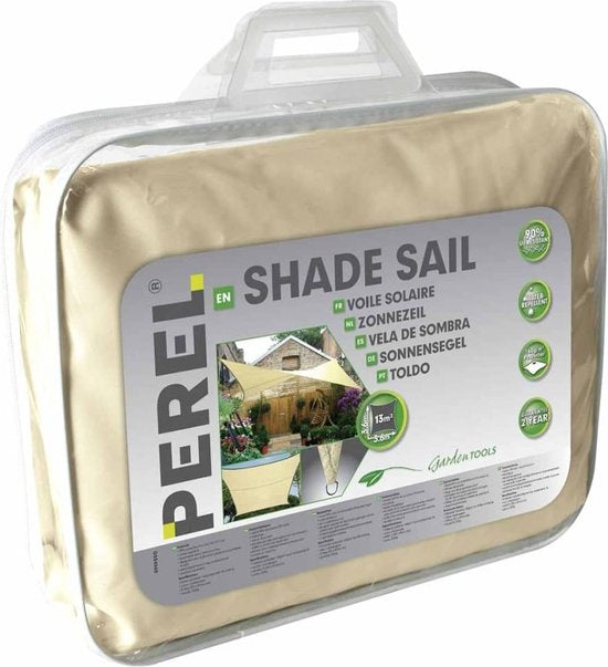 Perel Schattentuch, wasserabweisend, 3,6 x 3,6 m, 160 g/mÂ², Polyester, quadratisch, creme