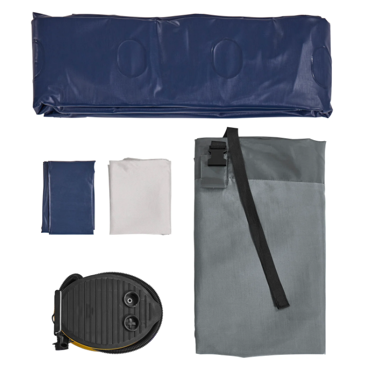 SoBuy Aufblasbare Campingmatratze – Grau – 191 x 76 x 22 cm – für eine Person, mit Kissen und Pumpe