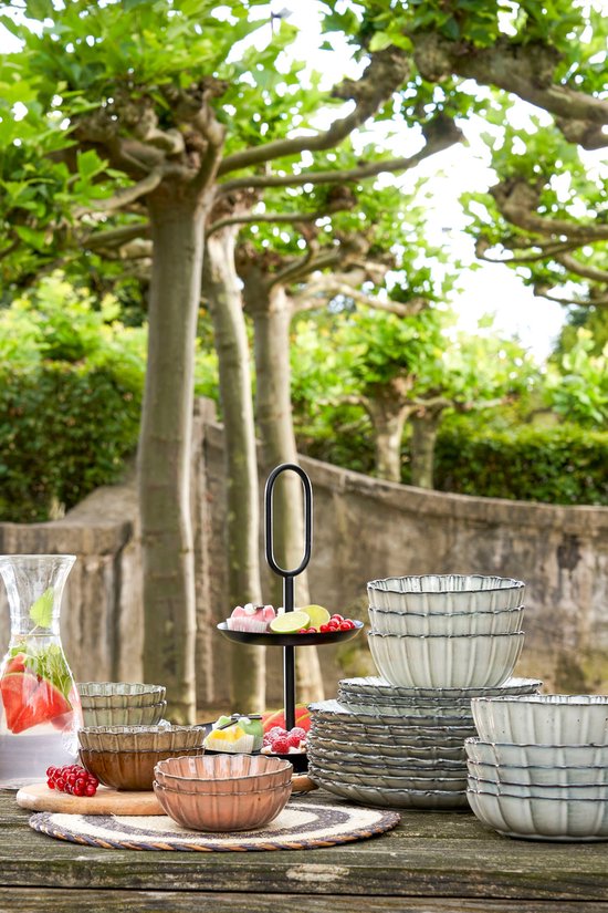 Mica Decorations Korfu Schale - H5 x Ø18,5 cm - Keramik - Grau