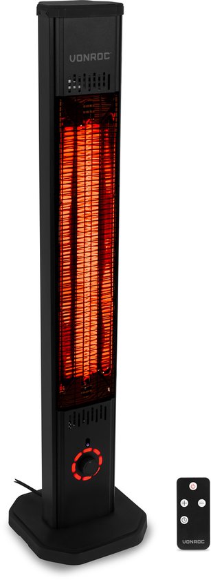VONROC Stand-Terrassenheizung Lipari 2000 W – Terrassenheizung – Carbon-Infrarot-Heizelement – inkl. Fernbedienung