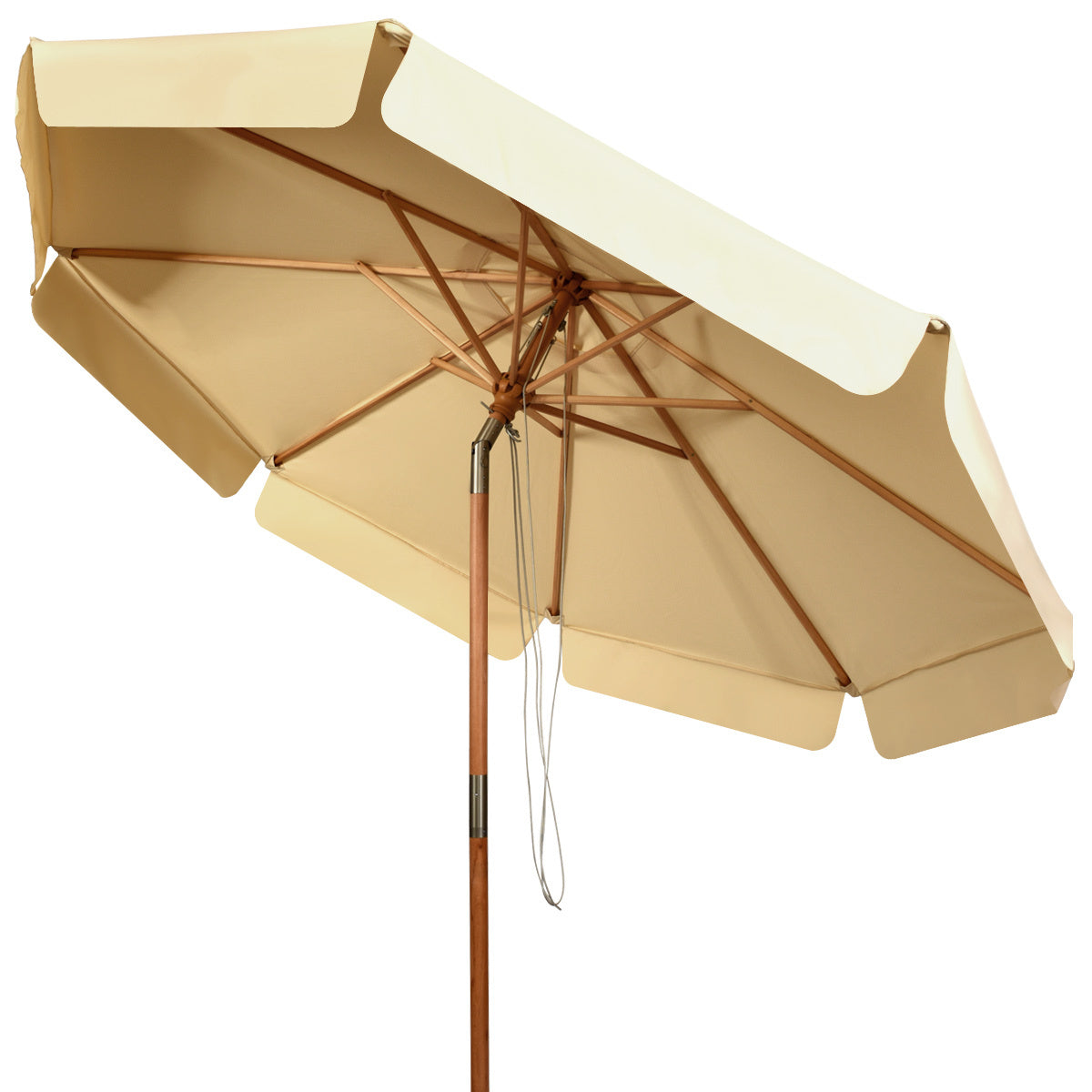 Coast garten sonnenschirm - neigbar - wasserdicht - mit uv schutz - holz - 3m - beige