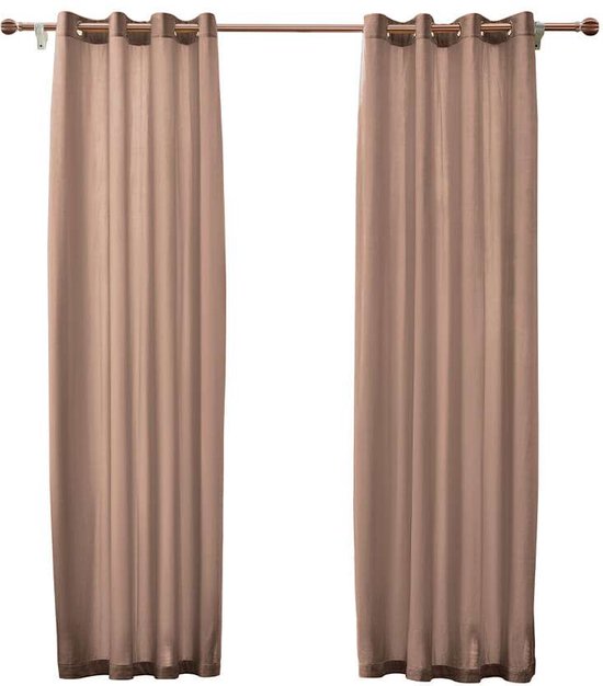 Larson – Samtvorhänge – 1,4 m x 2,5 m – Ringe – Rosa