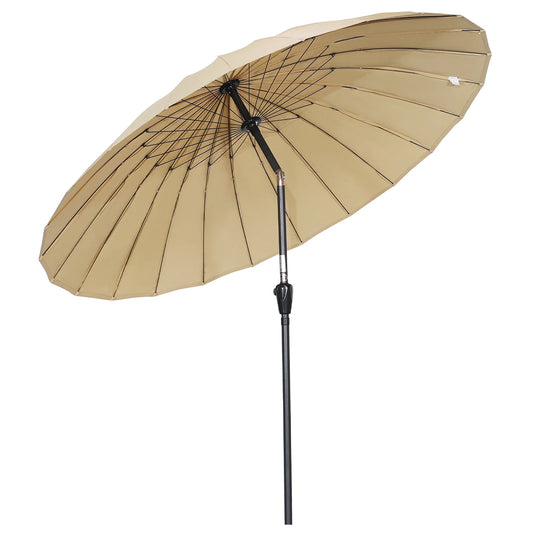 Angel Living 250 cm neigbarer Gartenschirm, beige – Handkurbel, UV-Schutz, Aluminiumgestell