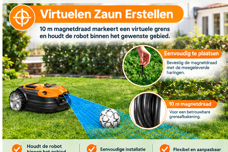 LawnMaster VBRM18AMIDR Mähroboter – Gelb – 72,5 x 42,5 x 32,3 cm – Bis zu 500 m²
