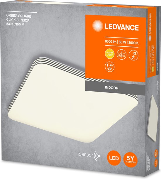 LEDVANCE Wand- und Deckenleuchte LED: für Decke, ORBIS CLICK SENSOR / 6- W, 22-...24- V, Abstrahlwinkel: 12-, Warmweiß, 3- K, Gehäusematerial: Stahl, IP2-