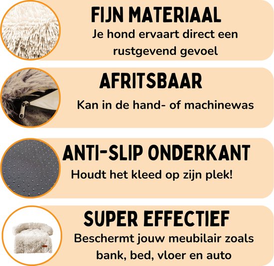 Von Cee Cee - Original Hundedeckenbank - Hundedeckenbank - Hundekorb - Premium - komplett abnehmbar - Beige - Größe M - 90x90