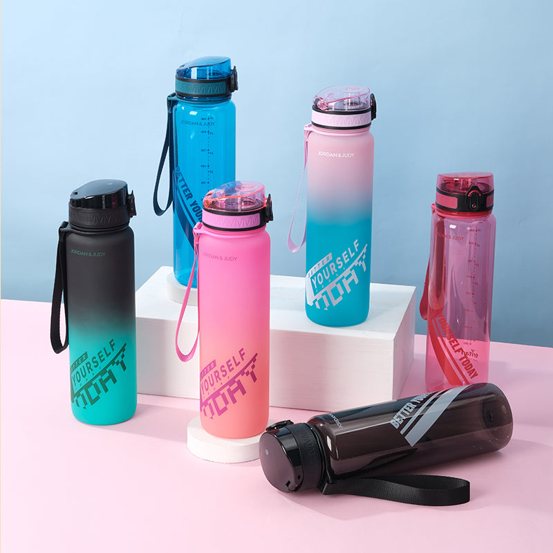 Jordan & JUDY Tritan-Sporttrinkflasche – 1000 ml – rosa Farbverlauf