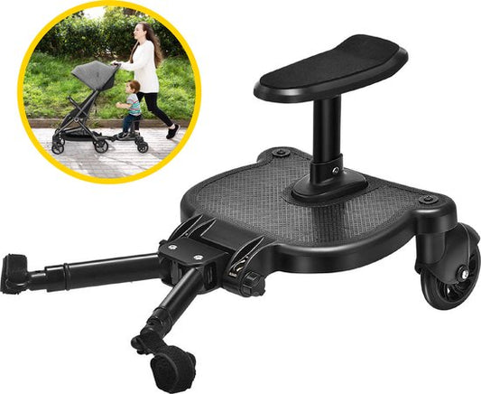 HeppieBabie Universal-Reitbrett - mit Sitz - für Kinderwagen oder Buggy - Buggy Board