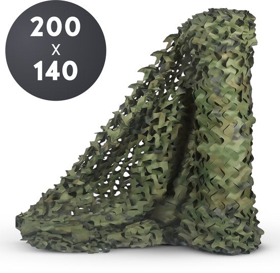 Volcan Tarnnetz 200 x 140 – Schattennetz – Camonet – Für optimale Tarnwirkung – Grün