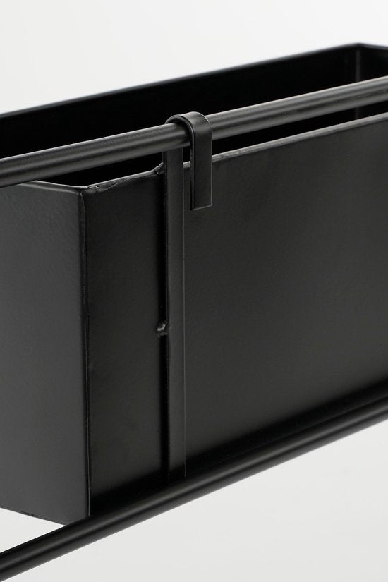 Mica Decorations Dani Pflanzenständer für draußen - L54 x B20 x H160 cm - Metall - Schwarz