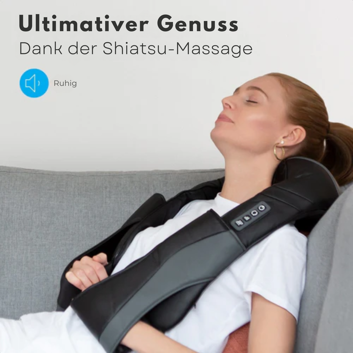 Auronic Shiatsu Massagekissen - Für Nacken und Schulter - Infrarot-Wärmefunktion - Schwarz