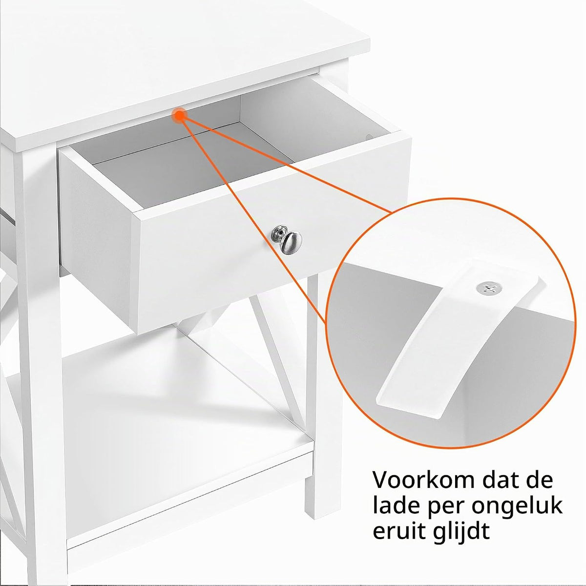 Yaheetech Beistelltisch mit Schublade – 40 x 30 x 55 cm – MDF – Mit Untergestell