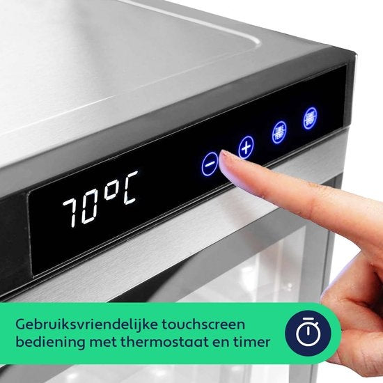 Vita5 Nobel PRO 6 Food dehydrator - Dörrgerät - Edelstahl - 24-Stunden-Timer - LED-Kontrollfeld - Dehydrator - 6 Schichten