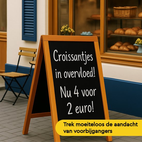 BRASQ Chalkboard Mahagoni - 70x130 CM - Chalkboard - Werbeschild - Bürgersteigschild - Doppelseitig - für Innen und Außen - Gastgewerbe