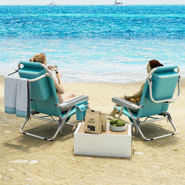 Costway Strandkorb - faltbar & verstellbar - max 150 kg - 66 x 65 x 78 cm - Blau