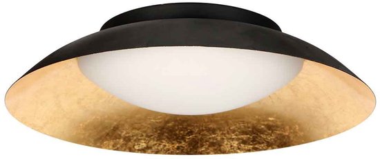 Deckenleuchte, schwarz mit goldenen Details, 3-stufig dimmbar, Kunststoff und Metall – Brotke 4127ZW – Steinhauer