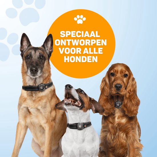 Vulpes Goods® Pets - Hundehalsband geeignet für Apple AirTag - Apple Airtag Collar for Dogs Pro - Sicher, leicht, reflektierend & komfortabel - Kratzfest und wasserabweisend - Inkl. 2 Zubehörteile - 43-51 CM - L