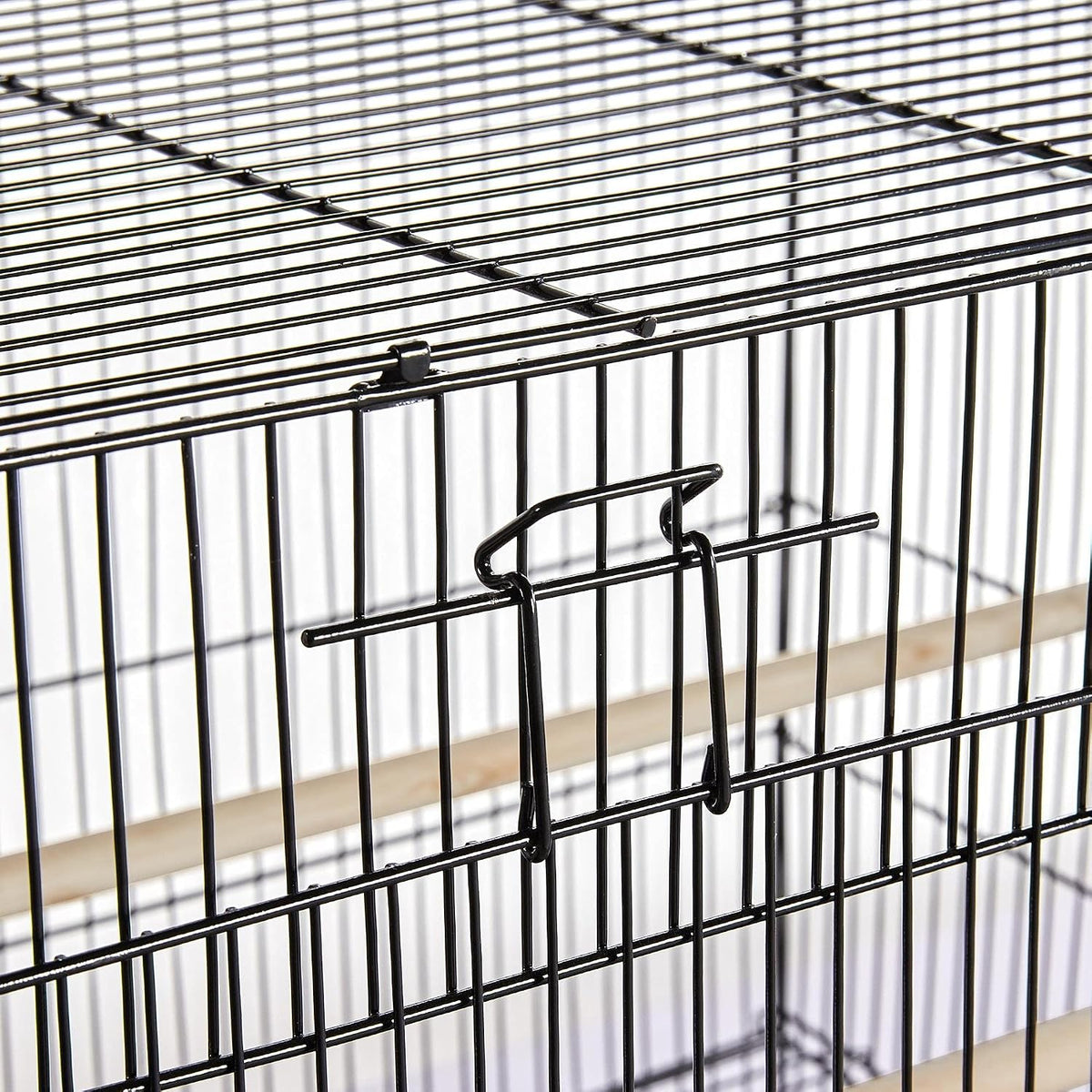 Yaheetech Stapelbarer Vogelkäfig 76 × 45,5 × 45,5 cm – Schwarz – Geräumiger Flugkäfig für Sittiche und kleine Papageien
