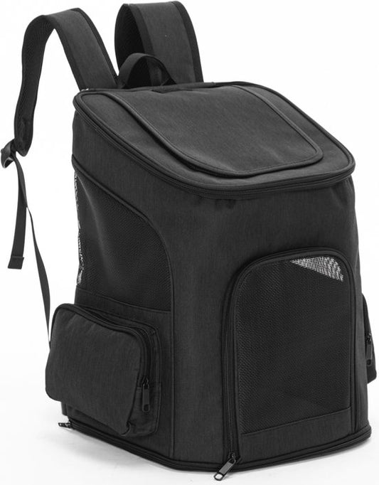 Jake and Jacky Hunderucksack - Hundetasche - Hundetransporttasche - Katzentransporttasche - Katzenreisetasche - bis zu 8 kg - Schwarz