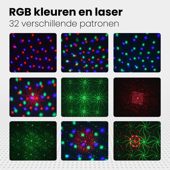 Auronic LED Disco Licht - Party Laser - Kinder - Partybeleuchtung - Disco Licht - Ferngesteuert und Musikgesteuert - 3 Meter Kabel