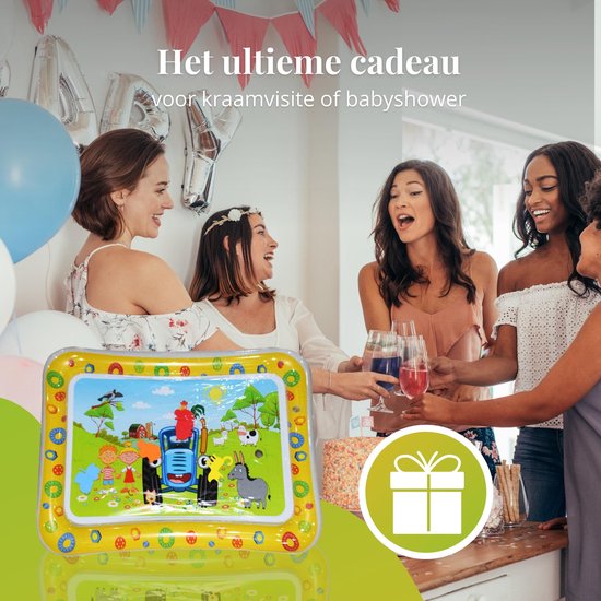 Tenify Wasser Spielmatte - Wasser Matte - Spielmatte - Aufblasbar - Tummy Time - Baby Spielzeug 0 Jahr - Baby Geschenk - Gelb