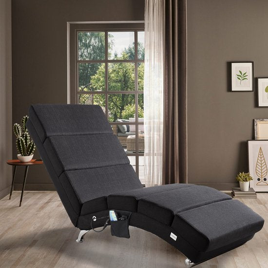Casaria Relaxsessel – Massage- und Heizfunktion, Stoff, Anthrazit