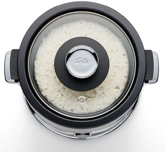 Solis Reiskocher Multi 8162 - Reiskocher und Dampfgarer - für alle Reissorten - Dampfgarer für Reis, Gemüse, Fisch und mehr - 650 W - 1.2L