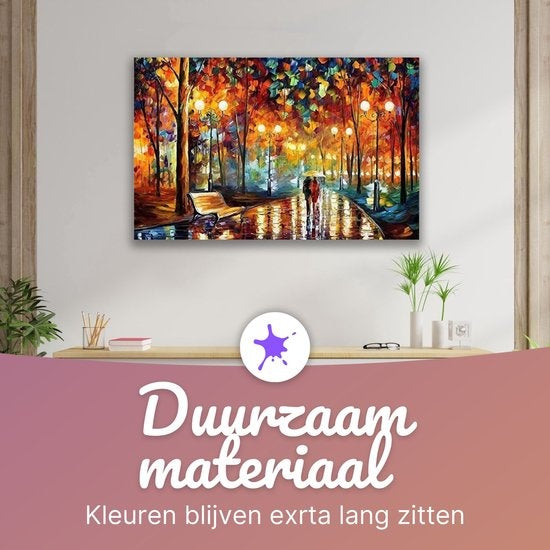RubyeÂ® Malen nach Zahlen Erwachsene - Romantischer Park - Inklusive Farbe und Pinsel - Leinwandmalerei - Farbe nach Zahlen - 40x50cm