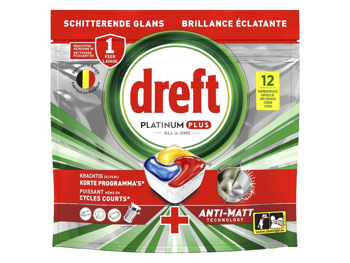 Dreft Platinum Plus Geschirrspültabs – Zitronenduft – 72 Stück – 144-faches Sonderangebot
