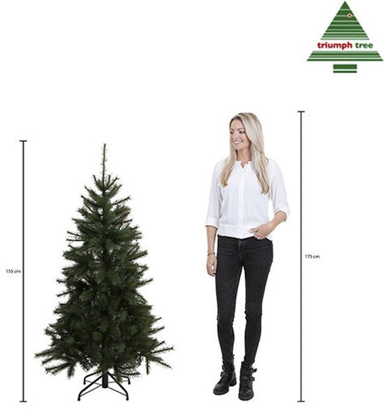 Triumph Tree Forrester – Weihnachtsbaum mit weichen PVC-Nadeln – Weihnachtsdekoration mit farbcodierten Zweigen – Kunstbaum mit natürlicher Struktur – H 155 x Ø 102 cm – Grün