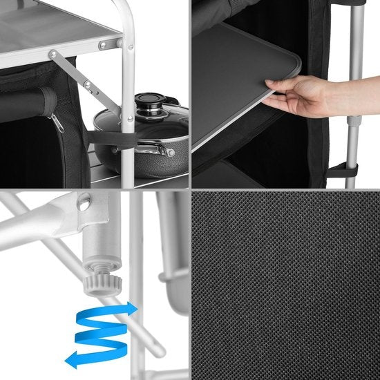 tectake - Campingküche Abm. 172 x 52 x 104cm schwarz - 403344