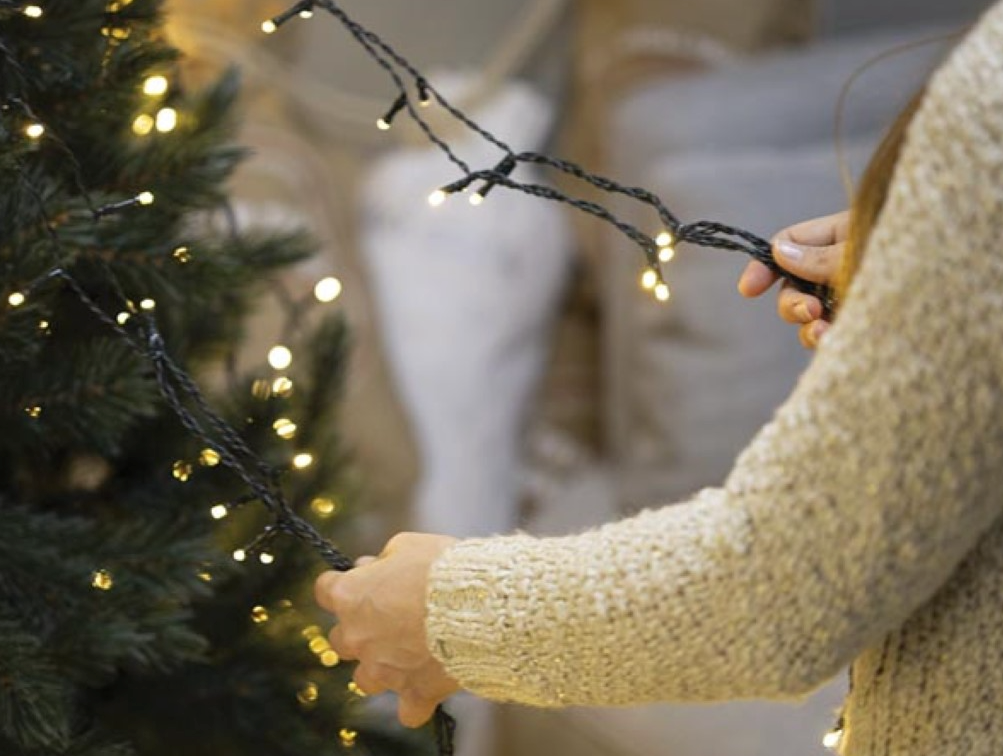 Light Creations Weihnachtsbeleuchtung Speed Light LED Steady – Ausgestattet mit 330 warmweißen LEDs, einem integrierten Modulator und einem 5 Meter langen Stromkabel – Für den Innen- und Außenbereich – Grüner Kunststoff – 240 cm
