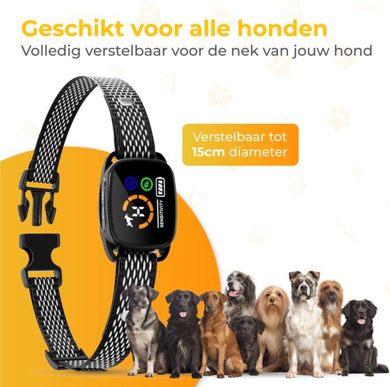 Nuvance - Anti-Bell Halsband - ohne Schock - Vibration & Signaltöne - wiederaufladbar - 6 Stufen - Schwarz