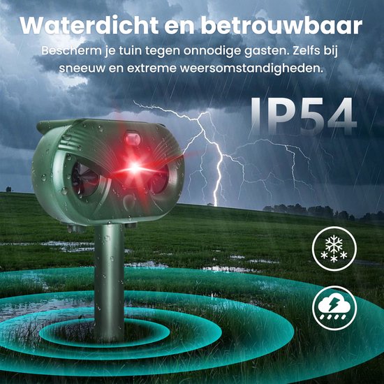 Katzenabwehr - 2 Stück - Ultraschall-Mausabwehr - Solarbetrieben - Gegen Ungeziefer - Grün - von Faas