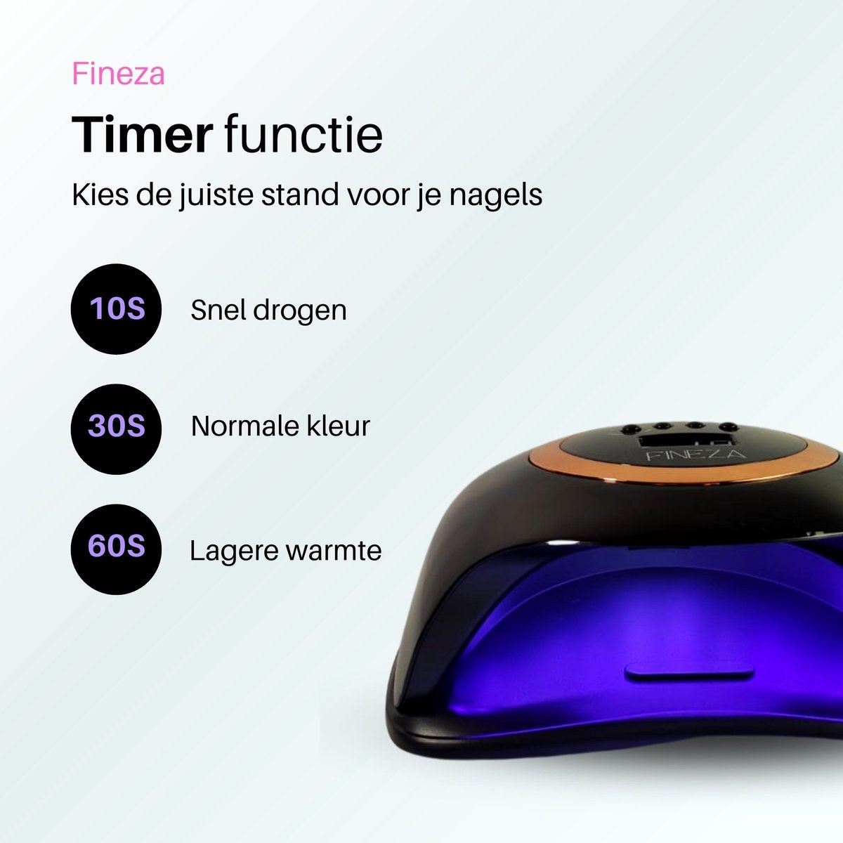 Fineza UV-Lampe Gel-Nägel - Nageltrockner LED-Lampe Nägel - Gellack Nageltrockner - Nagellampe - Schwarz