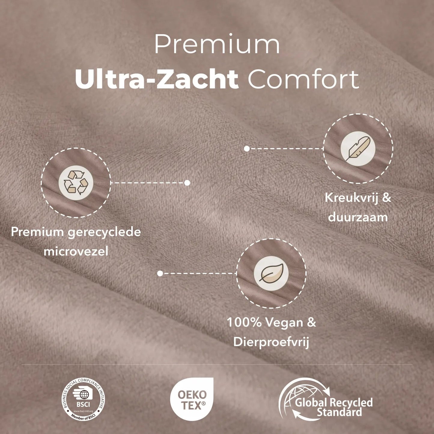 Sjumo Silky Smooth Bettbezug Classic Taupe – 240 x 220 cm – inklusive 2 Kissenbezüge 60 x 70 cm