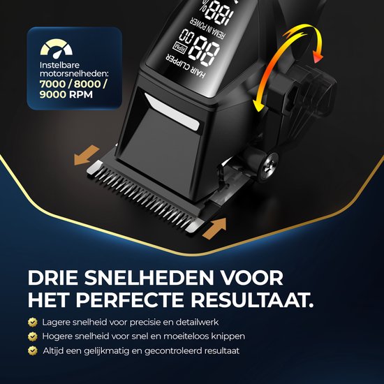 Professionelle kabellose Haarschneidemaschine - Beeperfect® - Haarschneider Herrenkopfhaar - Haartrimmer - Friseur Haar Maschine - Haarschneider - Trimmer Bart - Trimmgerät - Barbier Haarschneider - Barbier Trimmer - 0.5-19MM