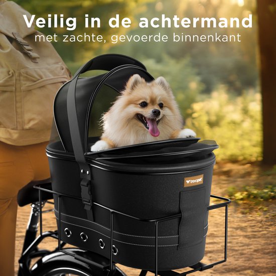 Trevopet® Hundefahrradkorb hinten - 2-in-1 Fahrradkorb Hund & Tragetasche - Geeignet für Elektrofahrrad - Bis zu 12 kg - Stabiles Oxford Material