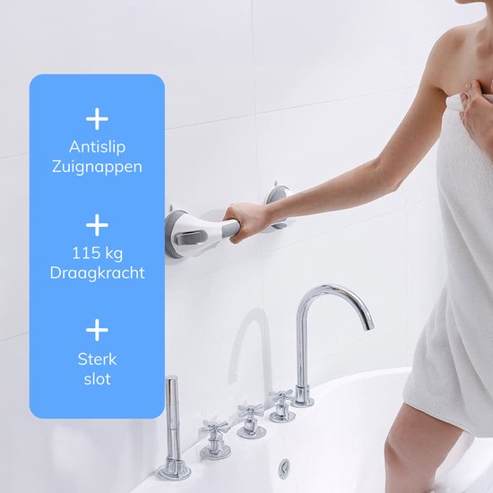 Luft - Haltegriff mit Saugnapf - für die Dusche - 2 Stück - Extra sicher & stark - 40cm