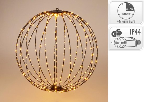 LED-Weihnachtskugel mit 240 Lichtern Ø 40cm, extra warmweiß