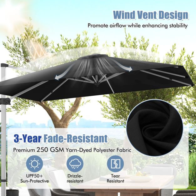 Coast Sunshade - Dreh- und Kippvorrichtung - Polyester - 300 x 300 x 261 cm - Braun