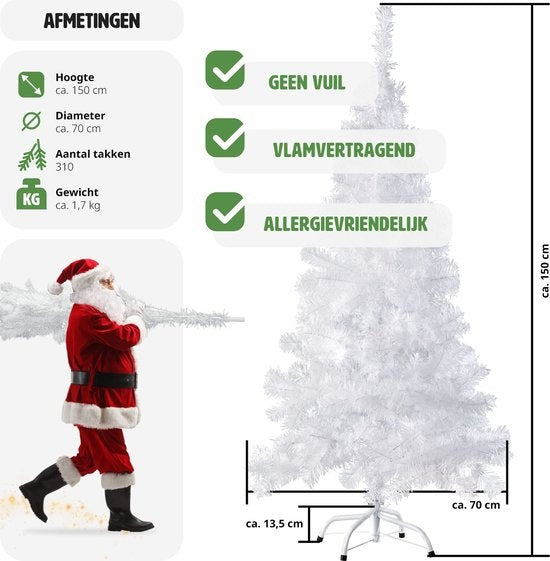 tectake - weiß Künstlicher Weihnachtsbaum - 180 cm - inkl. Ständer - Weihnachtsbaum - Tannenbaum - 533 Punkte - 402821