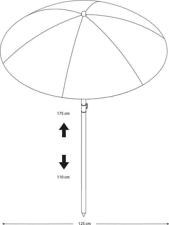 AXI Sonnenschirm ⌀125 cm – Blau/Weiß – Höhenverstellbar von 110 bis 175 cm
