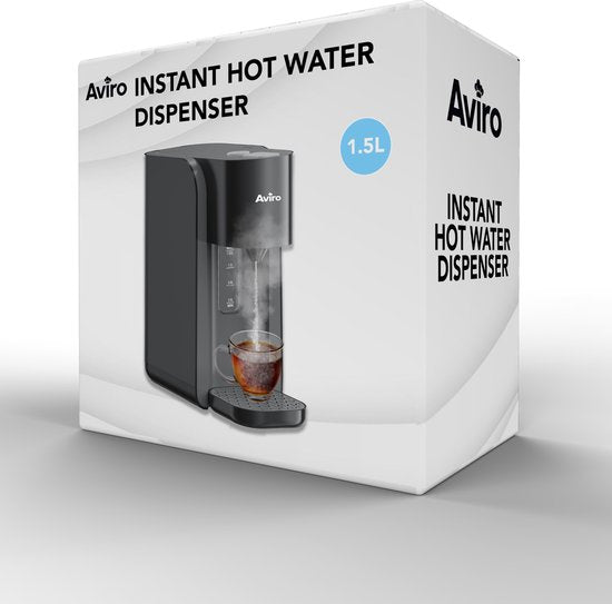 Aviro Heißwasserspender - Heißwasserhahn - 100°C - Luxus-Wasserkocher - 2200W - 1.5L Schwarz